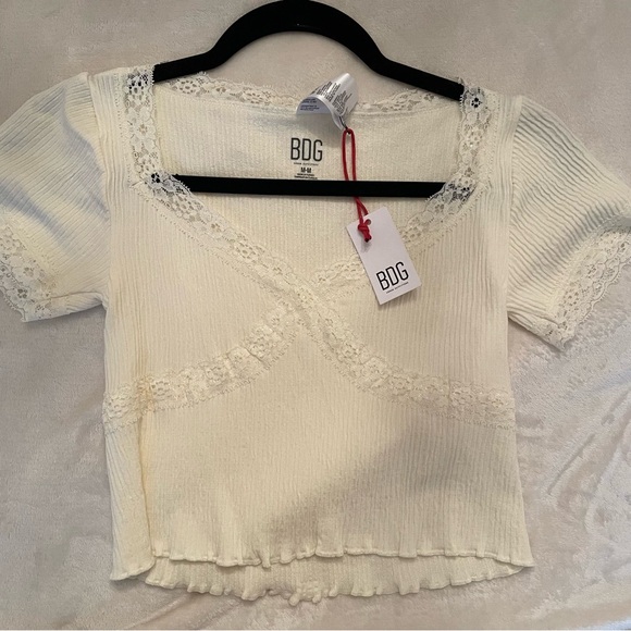 BDG Urban Outfitters London Womens Cross Lace Baby Tee size medium NWT - Picture 11 of 13